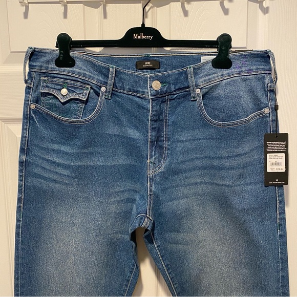 True Religion Men’s Geno Snap Flap Pocket Jeans Medium Autumn Blue Size 38x32 - Picture 5 of 14
